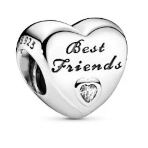 Sterling Silver Best Friends Charm - Picture 1 of 2